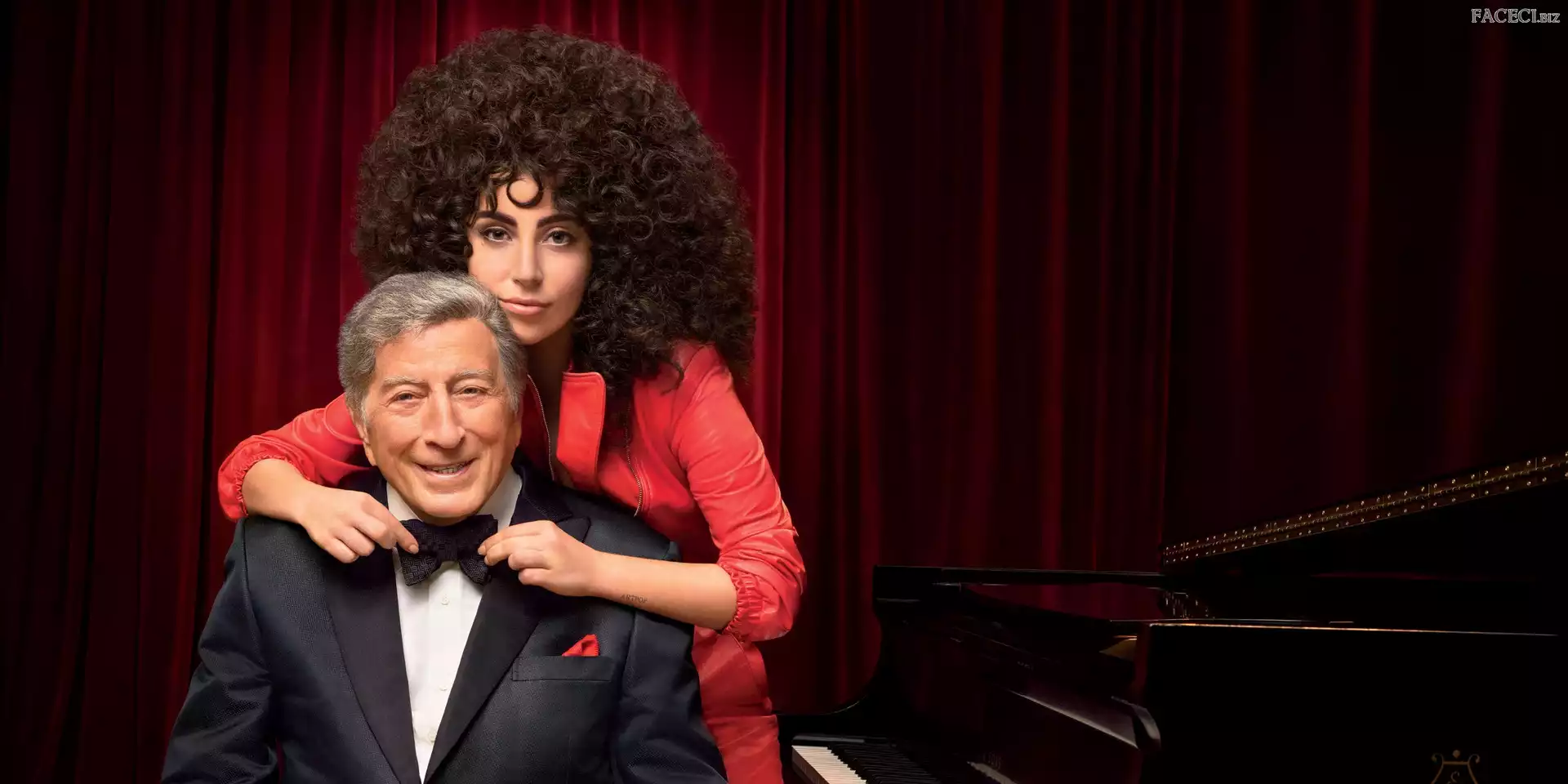 Lady Gaga, Kurtyna, Piosenkarz, Kobieta, Muszka, Smoking, Piosenkarka, Mężczyzna, Tony Bennett
